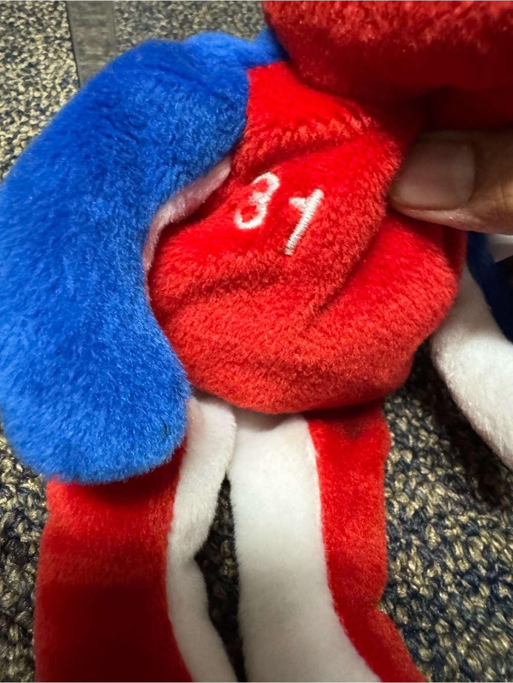 💙Vintage💙 Salvino's Bammers 4th of July Mike Piazza #31 Beanbag Plush Bear - Picture 2 of 9